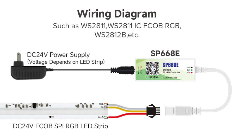 Riglow™ SP668E Bluetooth SPI LED Controller – 2 Output / 4 Output-6