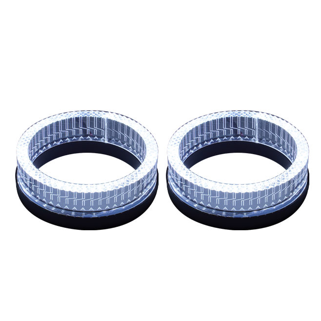 Riglow™ Powered by AES M5 5D RGB Crystal Angel Eyes Shroud | Bluetooth, Switchback & Welcome Function-3