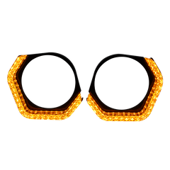 Riglow™ Powered by AES M3 5D RGB Crystal Half Hex Angel Eye Halo Rings – Bluetooth App Controlled with Welcome Function & Switchback-2