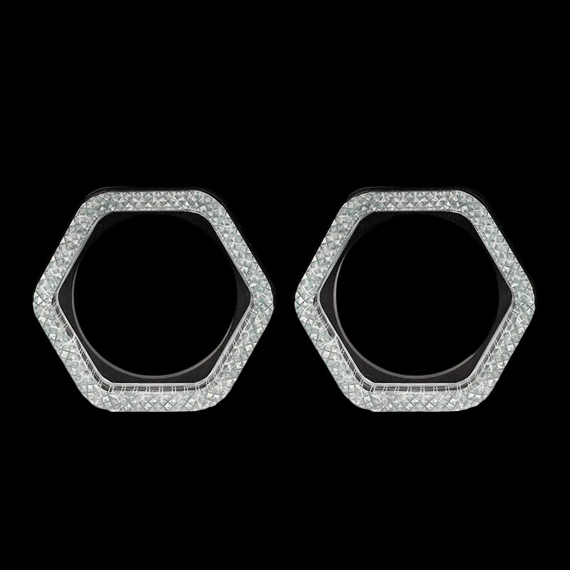 Riglow™ Powered by AES M10 5D RGB Crystal Hex Angel Eye Halo Rings – Bluetooth App Controlled with Welcome Function & Switchback-7