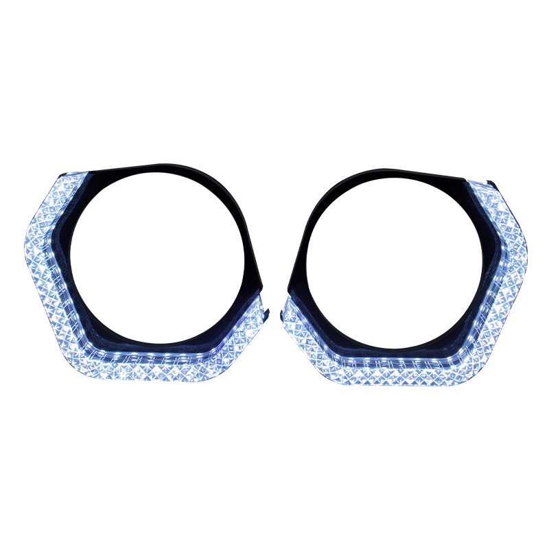 Riglow™ Powered by AES M3 5D RGB Crystal Half Hex Angel Eye Halo Rings – Bluetooth App Controlled with Welcome Function & Switchback-4