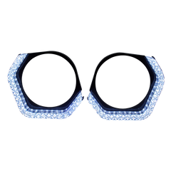 Riglow™ Powered by AES M3 5D RGB Crystal Half Hex Angel Eye Halo Rings – Bluetooth App Controlled with Welcome Function & Switchback-4