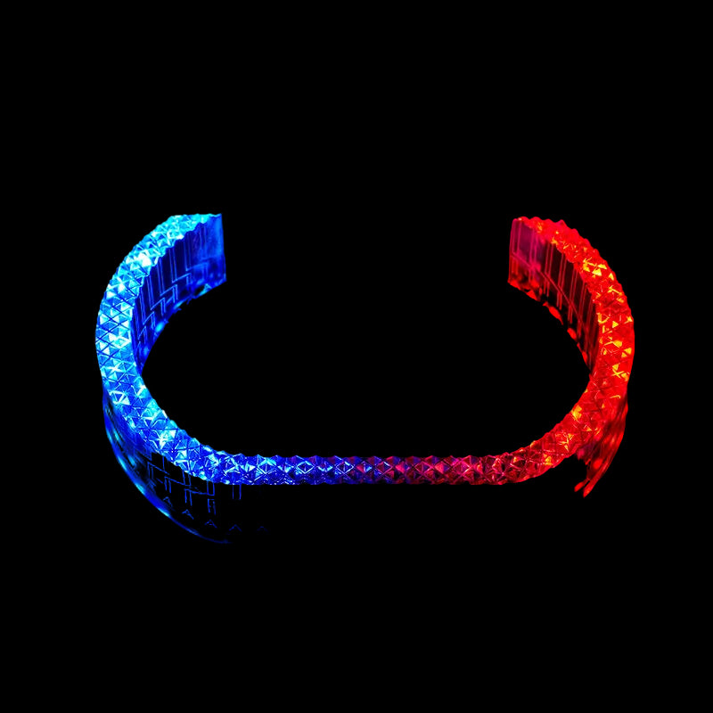 Riglow™ Powered by AES M9-U 5D Crystal RGB U-Shape Angel Eyes Shroud – Bluetooth App Controlled with Welcome Function & Switchback-1