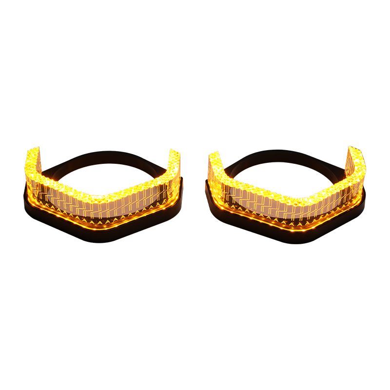 Riglow™ Powered by AES M3 5D RGB Crystal Half Hex Angel Eye Halo Rings – Bluetooth App Controlled with Welcome Function & Switchback-5