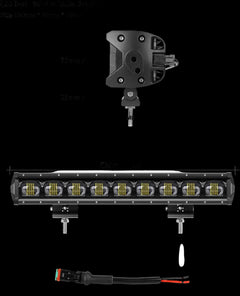 Riglow™ 6D CREE LED Single Row Light Bar – 30W–240W Spot Beam IP68-7
