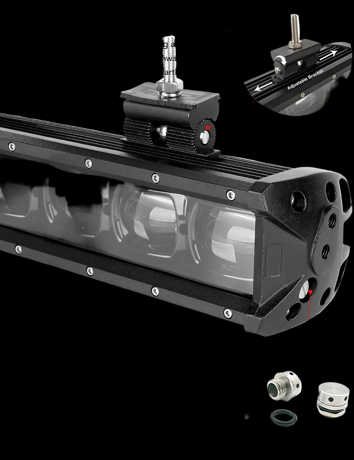 Riglow™ 6D CREE LED Single Row Light Bar – 30W–240W Spot Beam IP68-12
