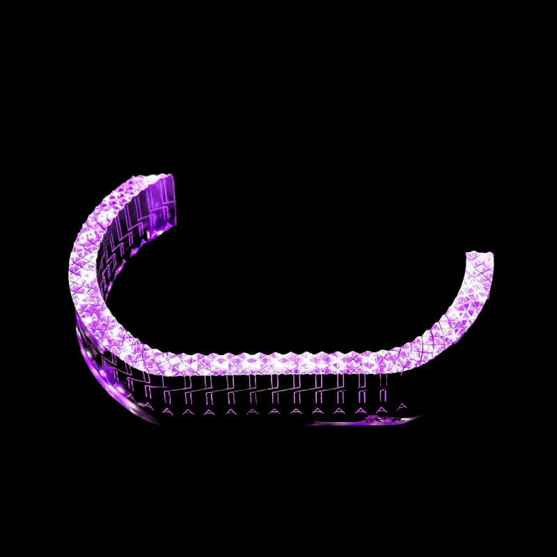 Riglow™ Powered by AES M9-L 5D RGB Crystal L-Shape Angel Eye Shroud Halo Rings – Bluetooth App Controlled with Welcome Function & Switchback-1