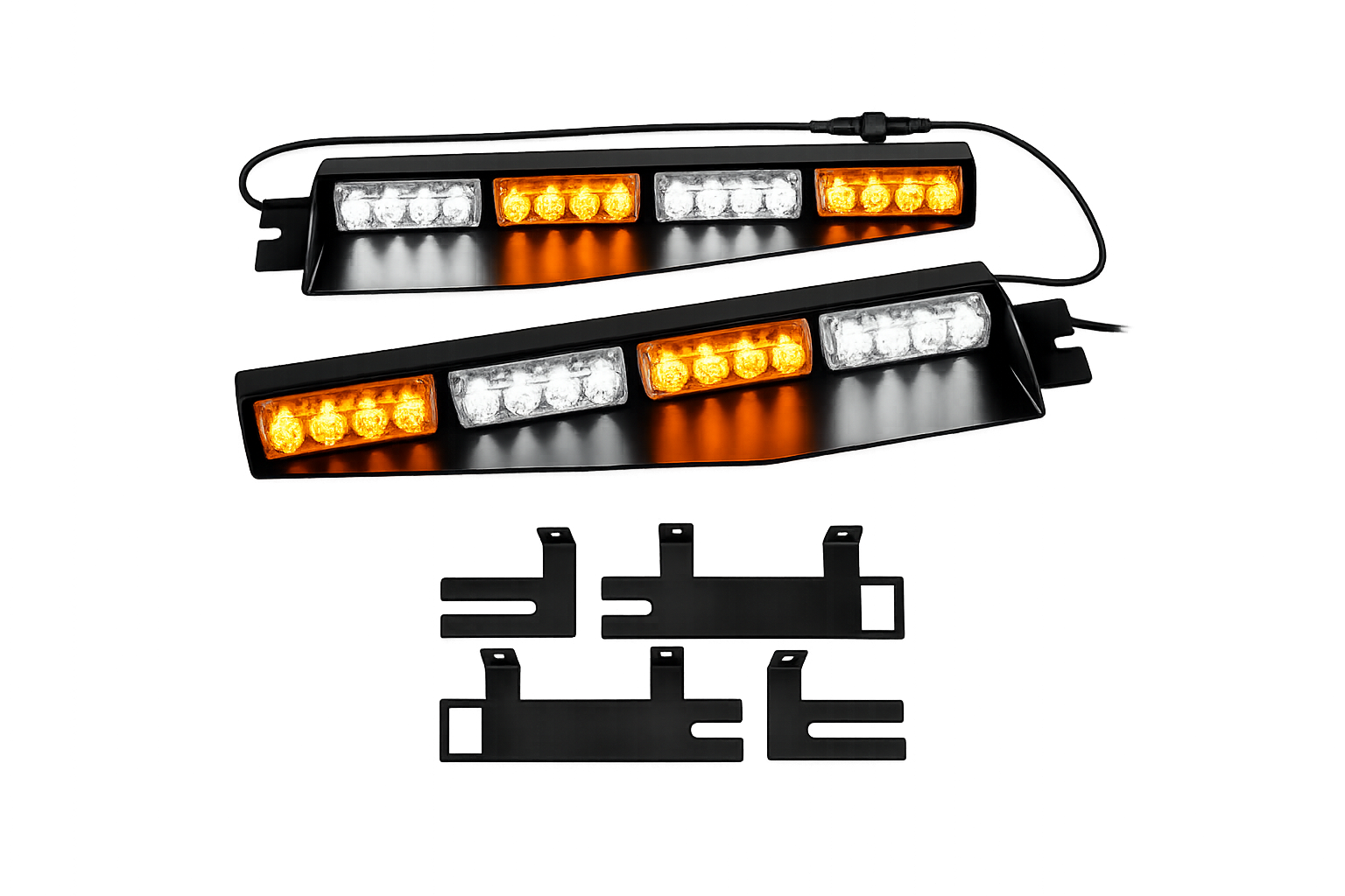 Riglow™ Visor Strobe Light Bar – Dual Color (Amber/White)