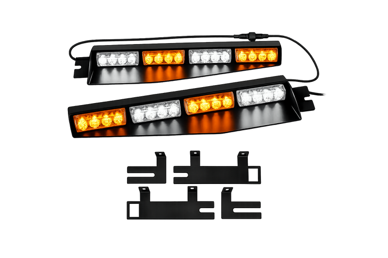 Riglow™ Visor Strobe Light Bar – Dual Color (Amber/White)-2