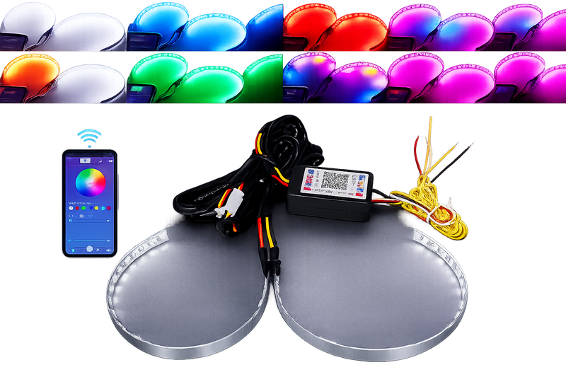 Riglow™ RGB Demon Eyes + Halo Rings (RGB + Amber Switchback) – Bluetooth App Controlled-1