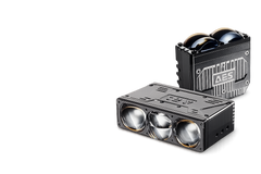 Two AES (Aero Engine Systems) engine components on a white background
