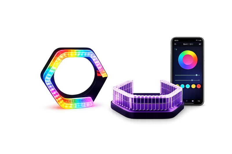 Riglow™ Powered by AES M13 5D Crystal RGB Angel Eyes Shroud – Bluetooth App Controlled with Welcome Function-1