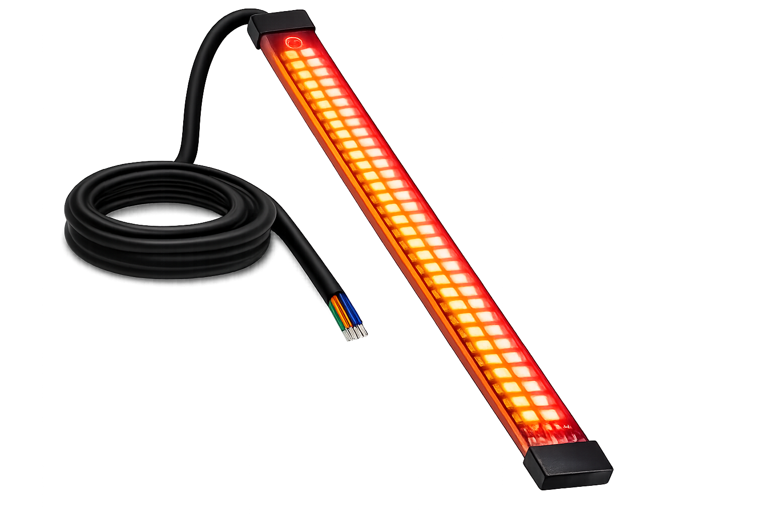 Riglow™ 14" Sequential LED Motorcycle Tail Light Strip – Red & Amber-1