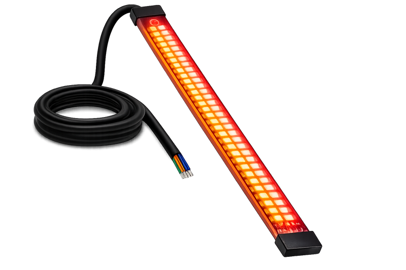 Riglow™ 14" Sequential LED Motorcycle Tail Light Strip – Red & Amber-1
