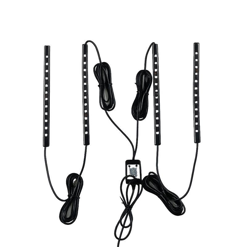 Riglow™ Premium 12" LED Chasing RGB Footwell Strips Lighting Kit – 4-Piece with LAMP Controller-2