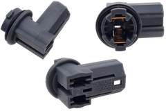 Riglow™ NL-227 Rear Tail Light Bulb Socket – Three-angle view showing side profile, front contact view, and rear connector detail