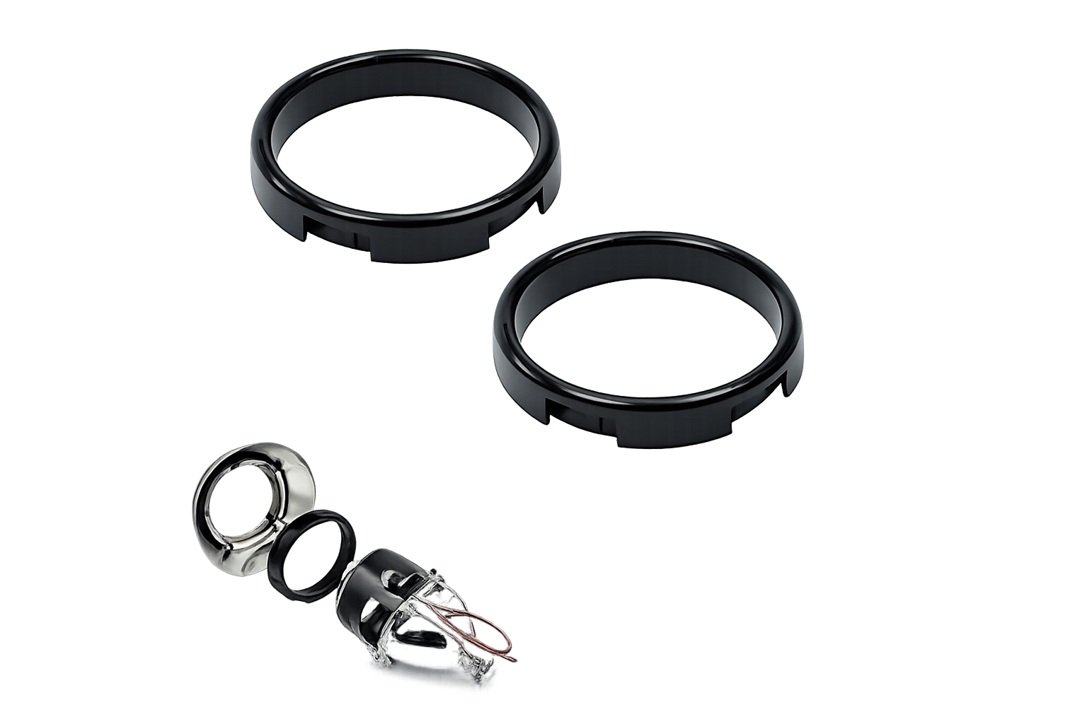 Riglow™ Projector Centric Rings – 2.5" Lens to 3.0" Shroud Adapter Kit (2PCS)