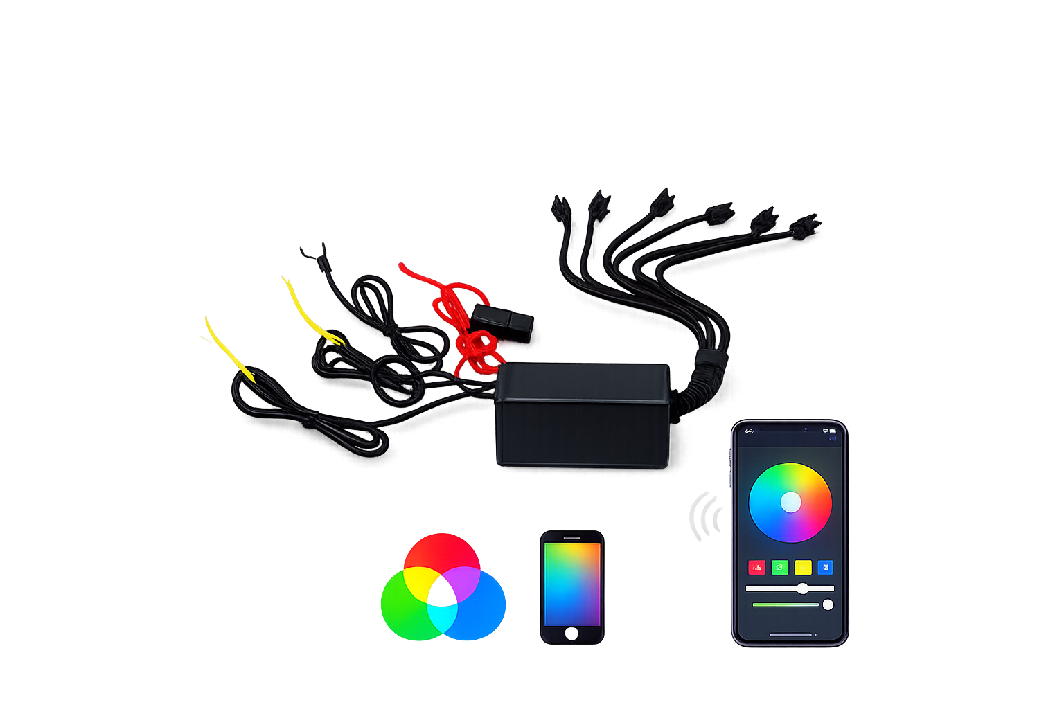 Riglow™ SP110 RGB LED Controller – Bluetooth App-Controlled Smart Lighting Module