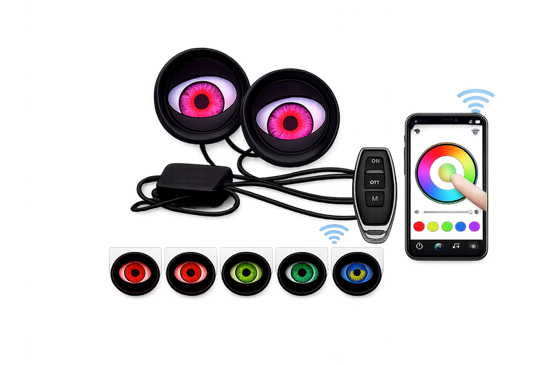 Riglow™ RGB Blinking Devil Eyes – WiFi App-Controlled Demon Eye Projector Kit (Pair)-1