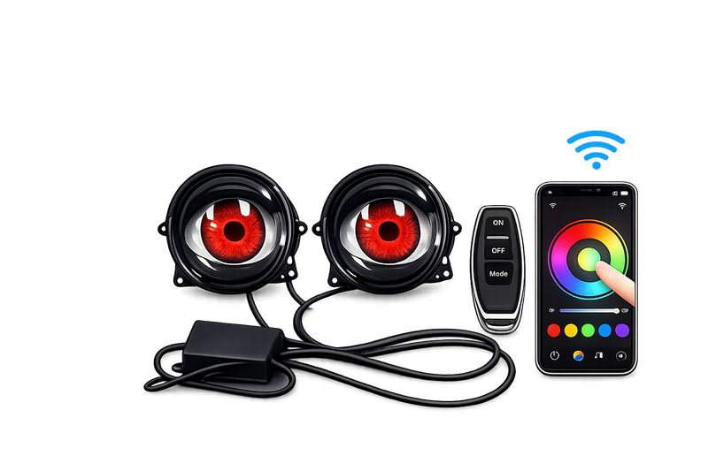 Riglow™ RGB Blinking Devil Eyes – WiFi App-Controlled Demon Eye Projector Kit (Pair)-2