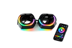 Riglow™ RGB Chasing U-Shape Projector Shroud with Halo Rings – 2.5" / 3.0" (Pair)-1