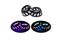 Riglow™ Crystal Cut RGB Projector Shrouds – Gem-Style Chasing LED Halo with DRL and Switchback