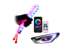 Riglow™ Ultra-Thin RGB Sequential LED DRL Strip Lights – 60cm App Controlled (Pair)-1