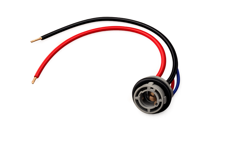 Riglow™ 1157 BAY15D Dual-Contact Female Bulb Socket Harness (3-Wire)-1