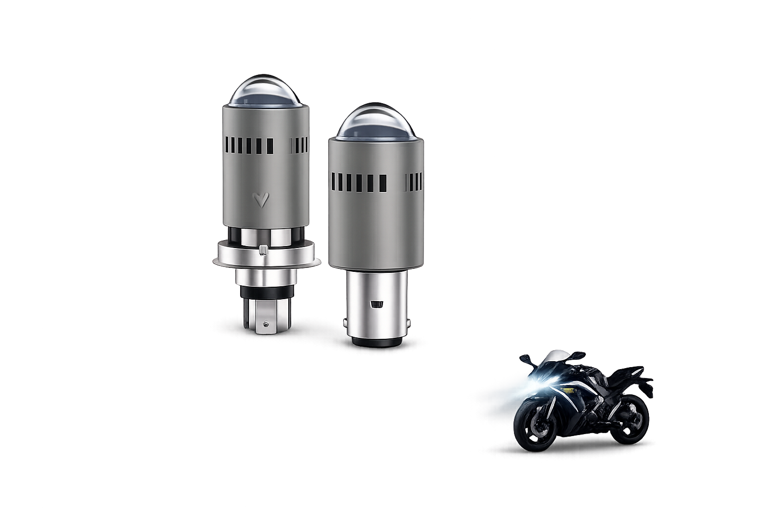 Riglow™ Dual Color LED Motorcycle Headlight Bulb – White/Amber Hi/Lo Beam