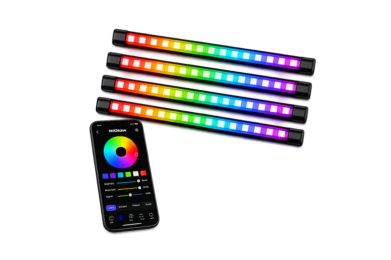 Riglow™ Premium 12" Chasing RGB Footwell Lighting Kit – 4 Piece-1