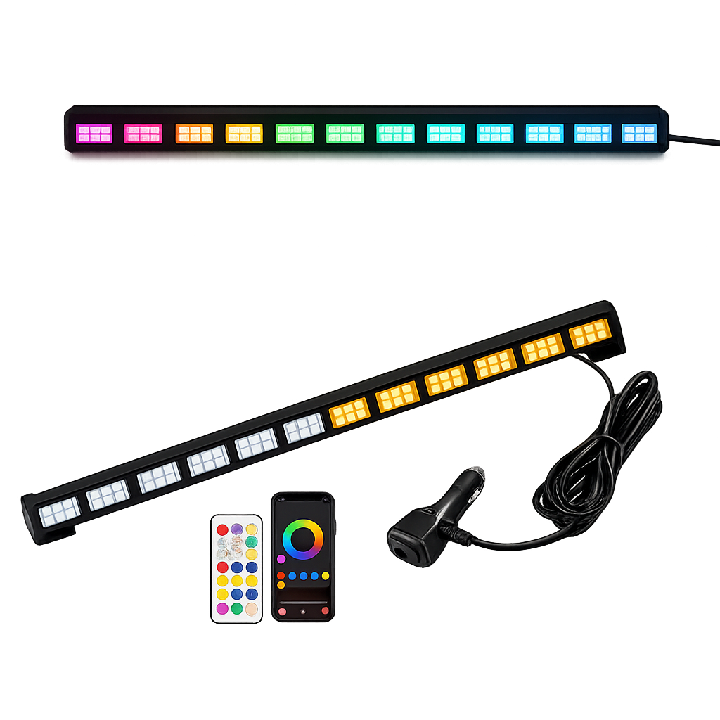 Riglow™ RGBW Chasing LED Light Bar | Warning Modes | App & Remote Controlled | 12–24V-2