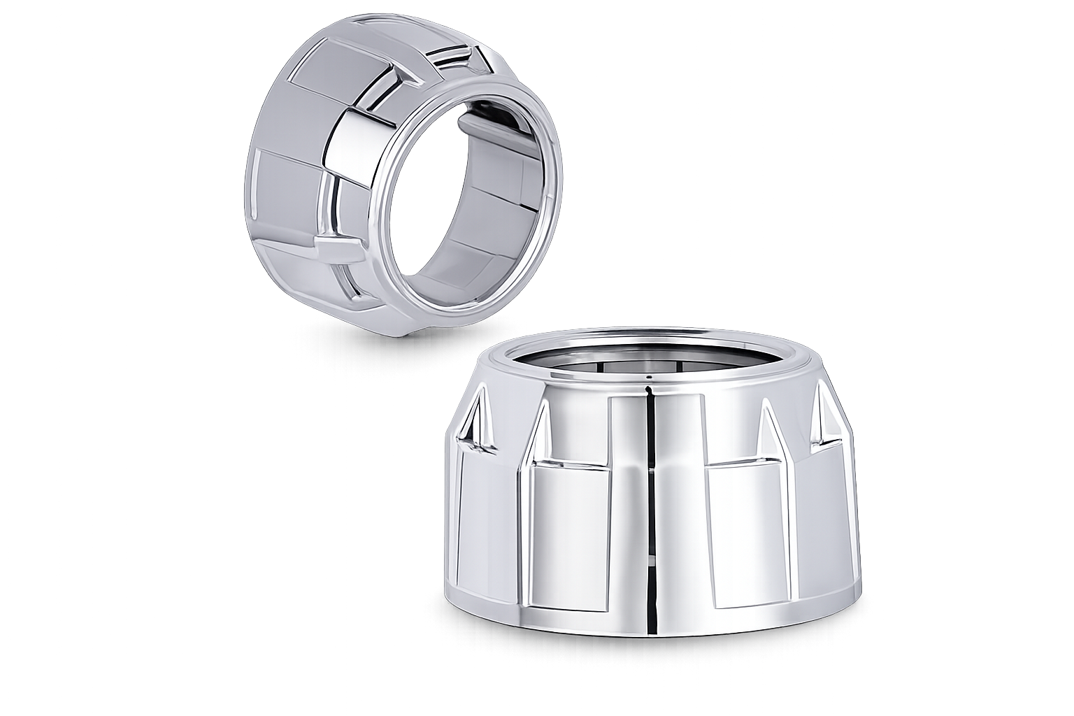 Riglow™ Universal 2.5" Silver Projector Shrouds – Pair