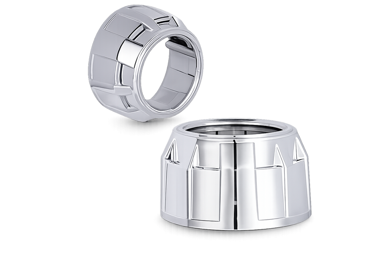 Riglow™ Universal 2.5" Silver Projector Shrouds – Pair-1