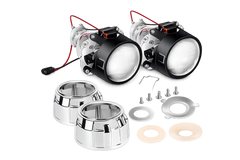 Riglow™ Universal 2.5" LED Bi-Xenon Projector Kit with Premium Shroud-1