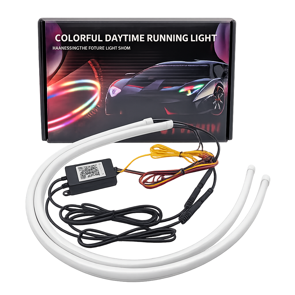 Riglow™ RGB Flexible LED DRL Strip Lights – App-Controlled Sequential Chasing Angel Eye Kit (60CM)-1
