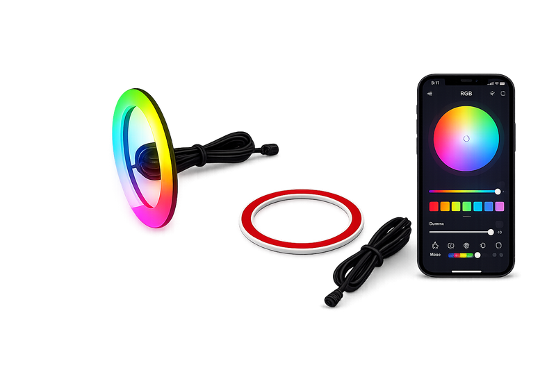Riglow™ RGB Chasing LED Halo Rings (60mm–100mm)-3
