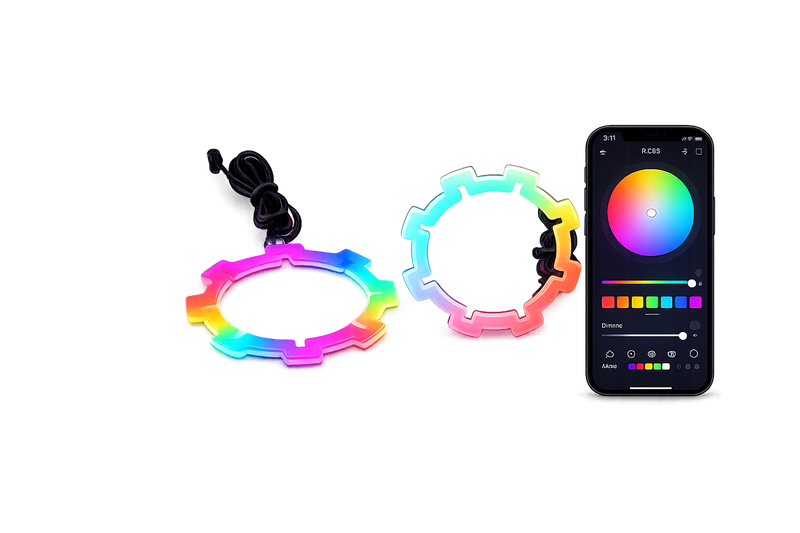 Riglow™ RGB Chasing LED Halo Rings (60mm–100mm)-6
