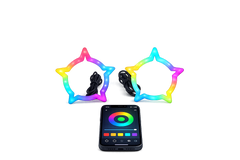 Riglow™ RGB Chasing Star Halo Rings – 80mm Milky White Diffused Cover (Pair)-1