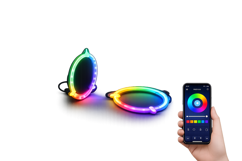 Riglow™ RGB Chasing Specialty Halo Rings — 80mm / 2.5"-7