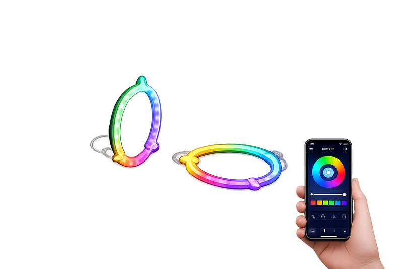 Riglow™ RGB Chasing LED Halo Rings (60mm–100mm)-9