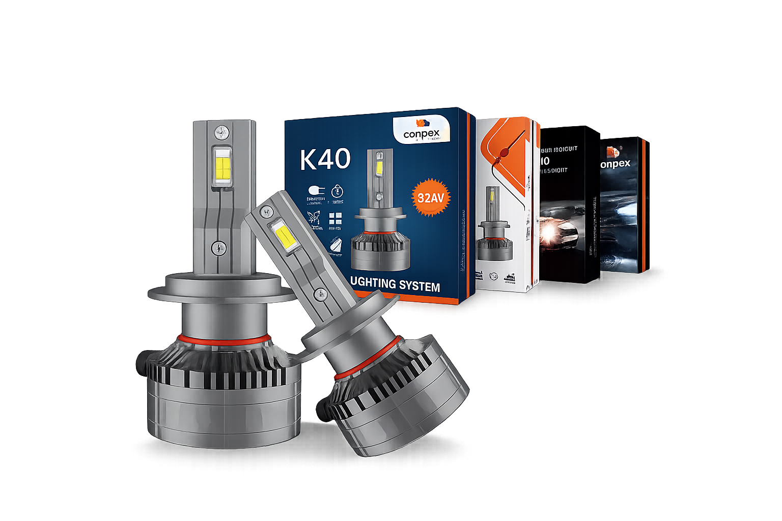 Riglow™ K40 LED Headlight Kit – 64W | 6400LM | 6000K Cool White