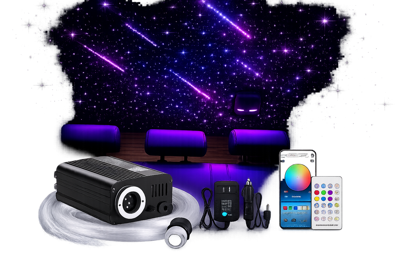 Riglow™ Dual-Color LED Starry Sky Roof Light – RGBW Fiber Optic | Shooting Star | App & Remote Control | 495P-1