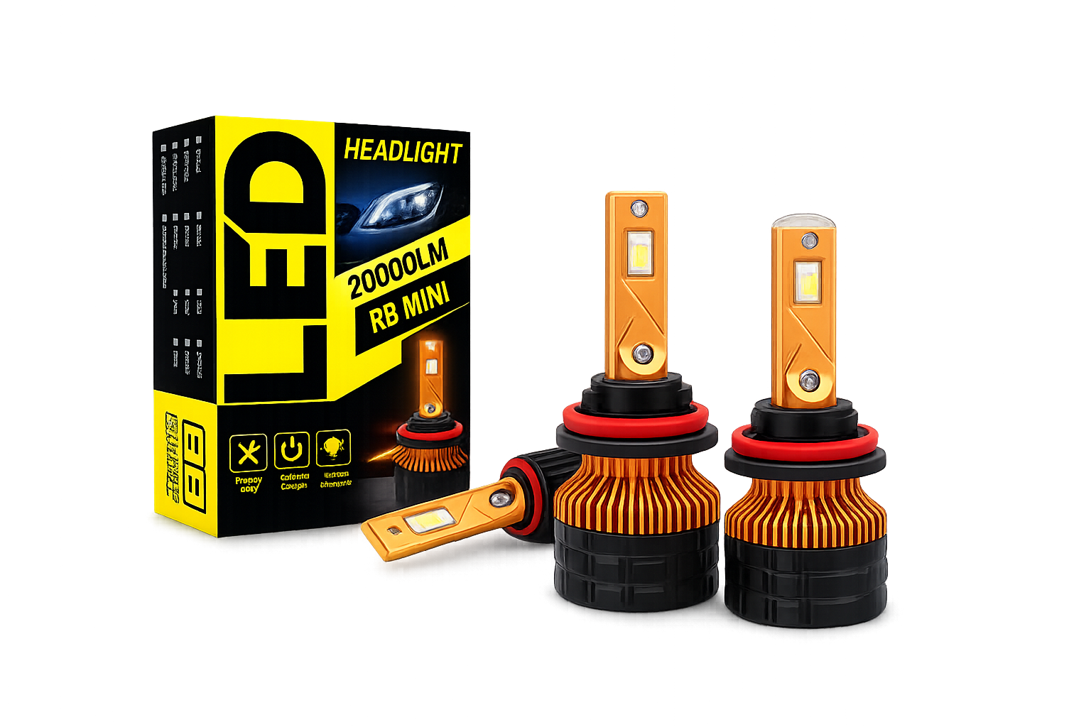 Riglow™ R8 MINI LED Headlight Kit – 100W 20000LM (12–24V)
