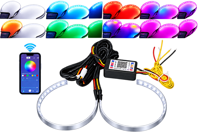 Riglow™ RGB Demon Eyes + Halo Rings | Bluetooth App & Amber Switchback-1