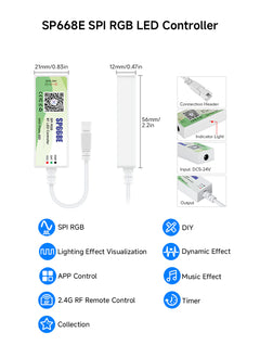 Riglow™ SP668E Bluetooth SPI LED Controller – 2 Output / 4 Output-5