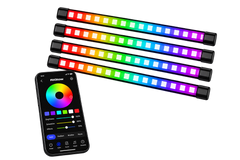 Riglow™ Premium 12" Chasing RGB Footwell Lighting Kit – 4-Piece with LAMP Controller-3