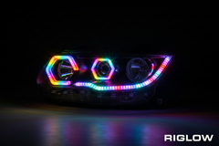 Riglow™ Powered by AES M13 5D Crystal RGB Angel Eyes Shroud – Bluetooth App Controlled with Welcome Function-3