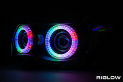 Riglow™ Powered by AES M5 5D RGB Crystal Angel Eyes Shroud | Bluetooth, Switchback & Welcome Function-1