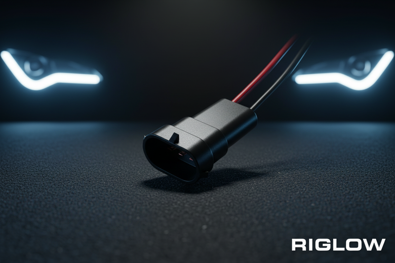 Riglow™ H11 Female Bulb Socket Connector Harness-2
