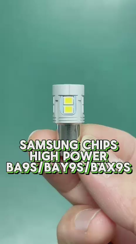 Riglow™ BA9S CANBUS LED Bulb – 12 Samsung SMD2835 3.2W 400LM-2